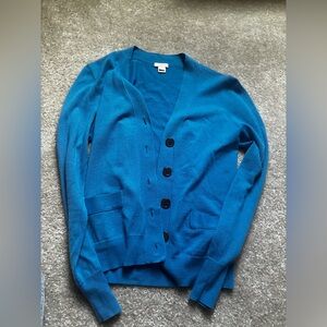 I crew merino wool Blue Cardigan Sweater